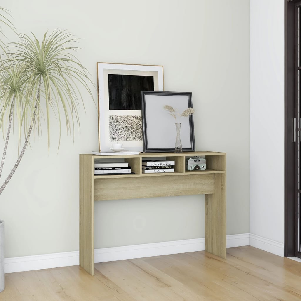 vidaXL Console Table Sonoma Oak 105x30x80 cm Engineered Wood