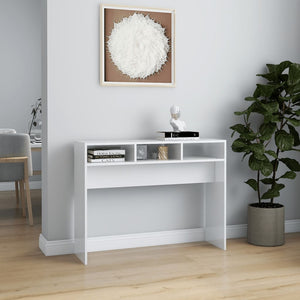 vidaXL Console Table High Gloss White 105x30x80 cm Engineered Wood