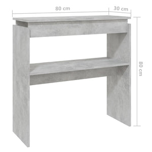 vidaXL Console Table Concrete Grey 80x30x80 cm Engineered Wood