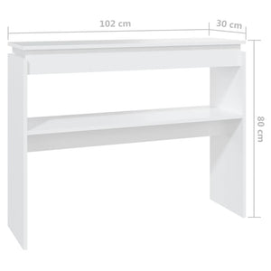 vidaXL Console Table White 102x30x80 cm Engineered Wood