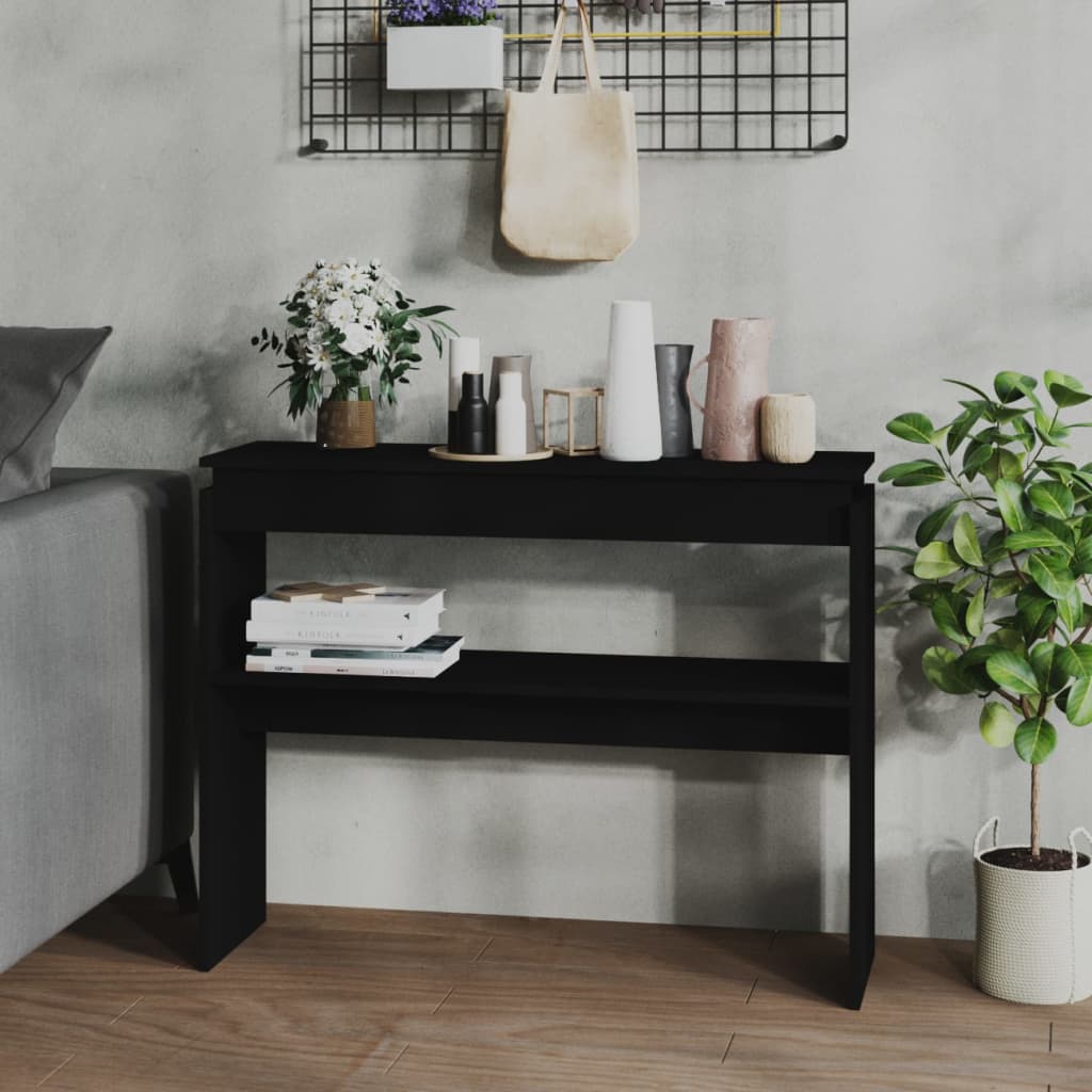 vidaXL Console Table Black 102x30x80 cm Engineered Wood