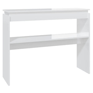 vidaXL Console Table High Gloss White 102x30x80 cm Engineered Wood