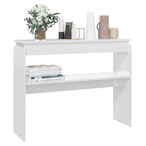 vidaXL Console Table High Gloss White 102x30x80 cm Engineered Wood