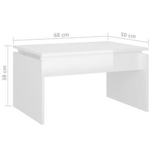 vidaXL Coffee Table High Gloss White 68x50x38 cm Engineered Wood