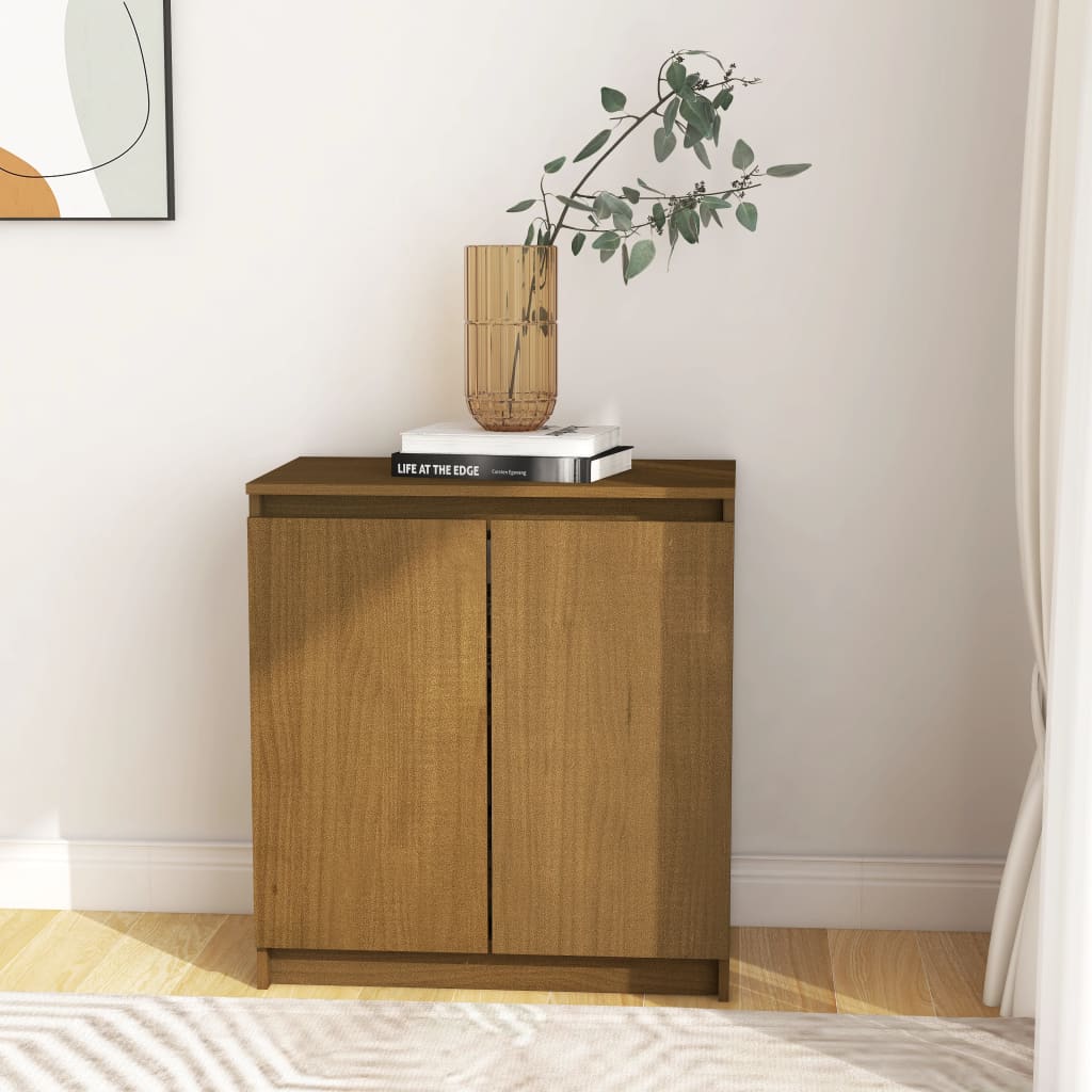 vidaXL Side Cabinet Honey Brown 60x36x65 cm Solid Pinewood