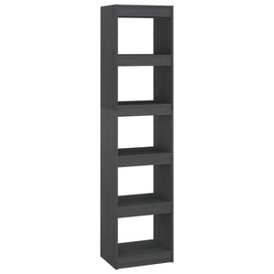 vidaXL Book Cabinet/Room Divider Grey 40x30x167.5 cm Solid Pinewood