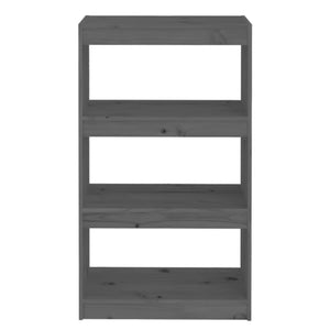 vidaXL Book Cabinet/Room Divider Grey 60x30x103.5 cm Solid Wood Pine