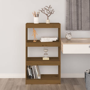 vidaXL Book Cabinet/Room Divider Honey Brown 60x30x103.5 cm Wood Pine