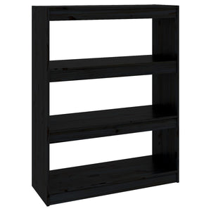 vidaXL Book Cabinet/Room Divider Black 80x30x103.5 cm Solid Wood Pine