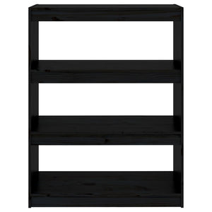 vidaXL Book Cabinet/Room Divider Black 80x30x103.5 cm Solid Wood Pine