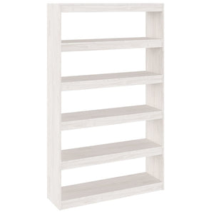 vidaXL Book Cabinet/Room Divider White 100x30x167.5 cm Solid Pinewood