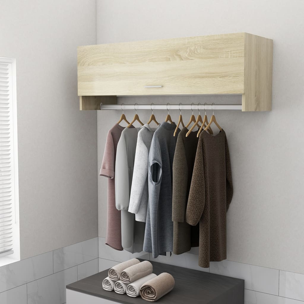 vidaXL Wardrobe Sonoma Oak 100x32.5x35 cm Engineered Wood