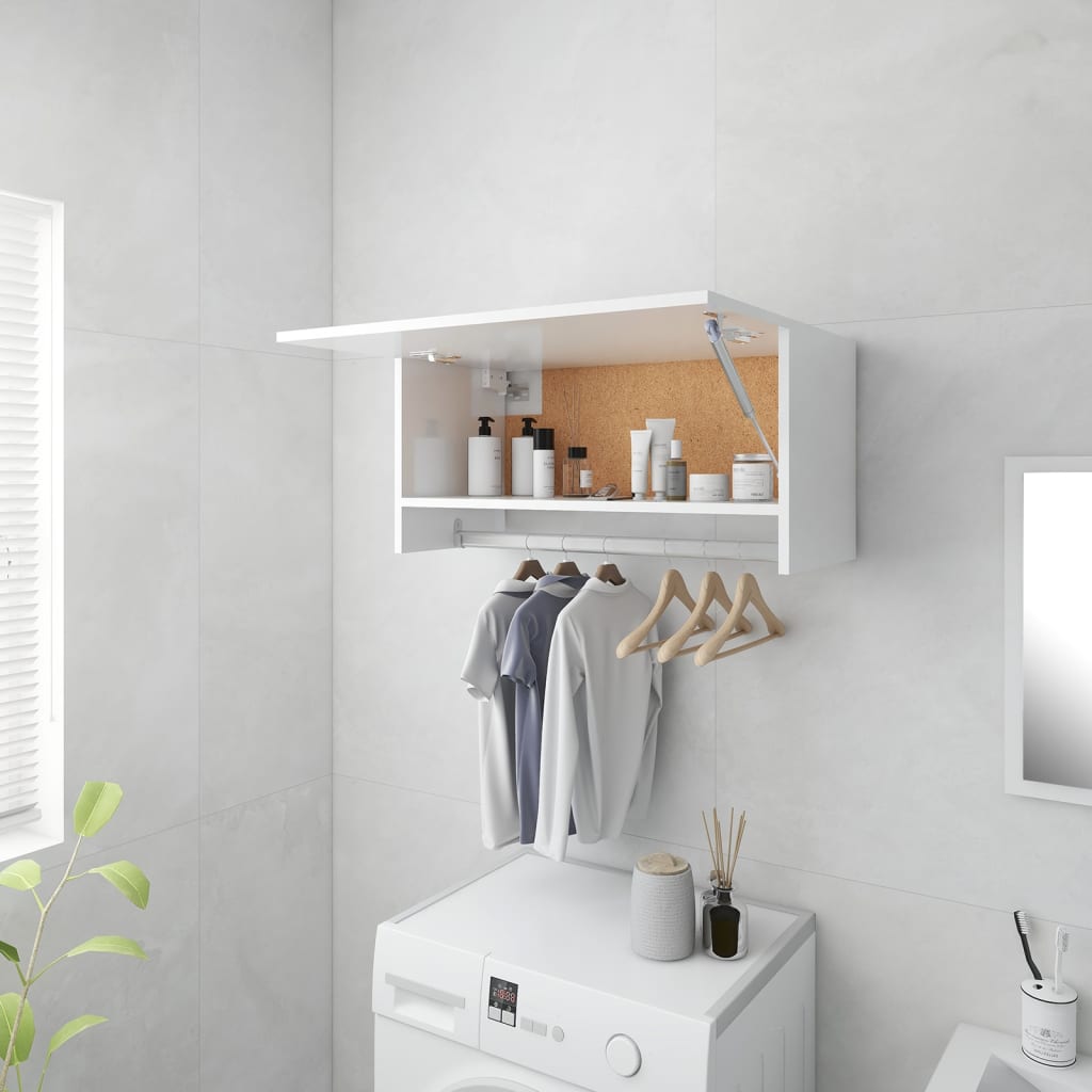 vidaXL Wardrobe High Gloss White 70x32.5x35 cm Engineered Wood