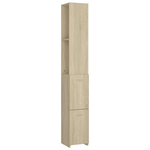 vidaXL Bathroom Cabinet Sonoma Oak 25x26.5x170 cm Engineered Wood