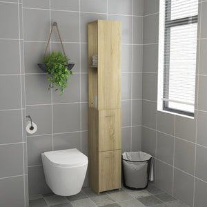 vidaXL Bathroom Cabinet Sonoma Oak 25x26.5x170 cm Engineered Wood