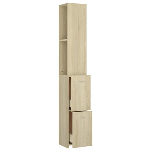 vidaXL Bathroom Cabinet Sonoma Oak 25x26.5x170 cm Engineered Wood