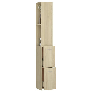 vidaXL Bathroom Cabinet Sonoma Oak 25x26.5x170 cm Engineered Wood