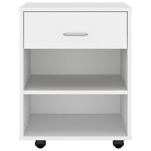 vidaXL Rolling Cabinet White 46x36x59 cm Engineered Wood