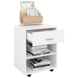 vidaXL Rolling Cabinet White 46x36x59 cm Engineered Wood