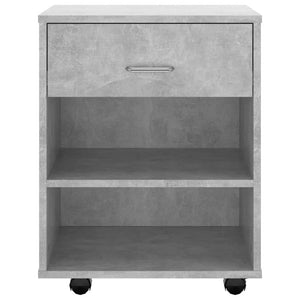 vidaXL Rolling Cabinet Concrete Grey 46x36x59 cm Engineered Wood