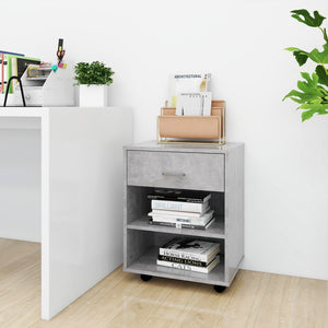 vidaXL Rolling Cabinet Concrete Grey 46x36x59 cm Engineered Wood