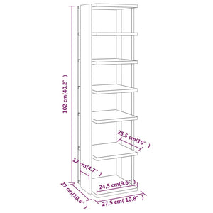 vidaXL Shoe Cabinets 2 pcs Sonoma Oak 27.5x27x102 cm