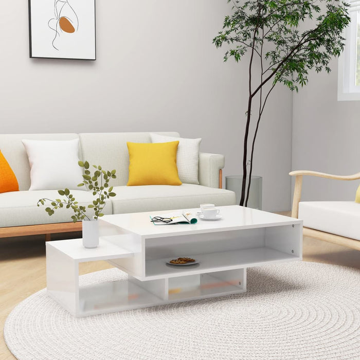 vidaXL Coffee Table High Gloss White 105x55x32 cm Engineered Wood