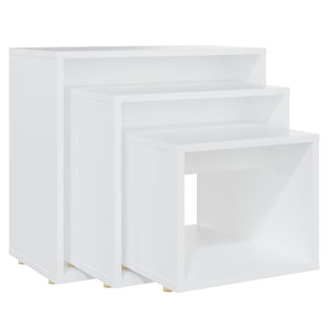 vidaXL Nesting Tables 3 pcs White Engineered Wood