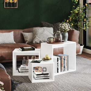 vidaXL Nesting Tables 3 pcs White Engineered Wood