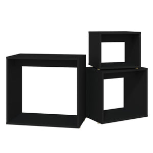 vidaXL Nesting Tables 3 pcs Black Engineered Wood