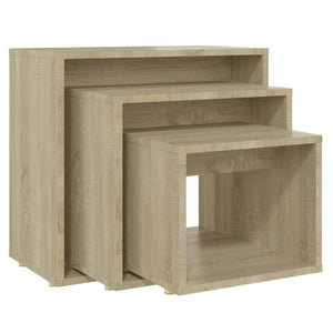 vidaXL Nesting Tables 3 pcs Sonoma Oak Engineered Wood