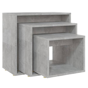 vidaXL Nesting Tables 3 pcs Concrete Grey Engineered Wood