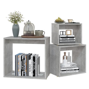 vidaXL Nesting Tables 3 pcs Concrete Grey Engineered Wood