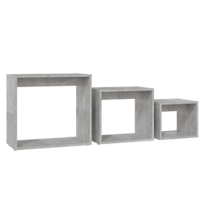 vidaXL Nesting Tables 3 pcs Concrete Grey Engineered Wood