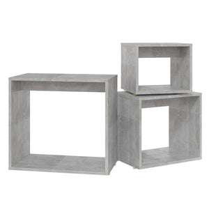 vidaXL Nesting Tables 3 pcs Concrete Grey Engineered Wood