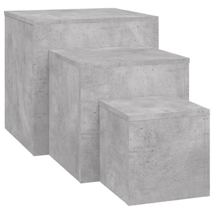 vidaXL Side Tables 3 pcs Concrete Grey Engineered Wood