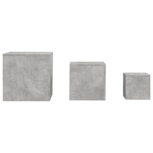 vidaXL Side Tables 3 pcs Concrete Grey Engineered Wood