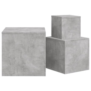 vidaXL Side Tables 3 pcs Concrete Grey Engineered Wood