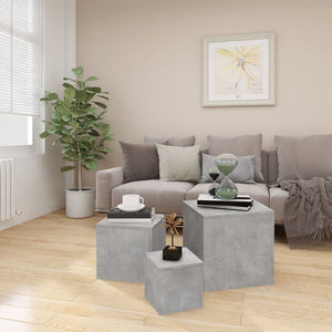 vidaXL Side Tables 3 pcs Concrete Grey Engineered Wood