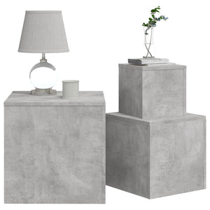 vidaXL Side Tables 3 pcs Concrete Grey Engineered Wood