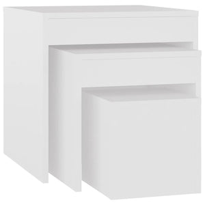 vidaXL Nesting Tables 3 pcs White Engineered Wood