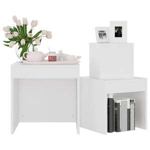 vidaXL Nesting Tables 3 pcs White Engineered Wood