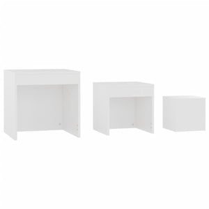 vidaXL Nesting Tables 3 pcs White Engineered Wood