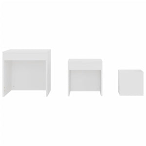 vidaXL Nesting Tables 3 pcs White Engineered Wood