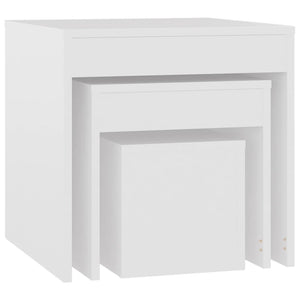 vidaXL Nesting Tables 3 pcs White Engineered Wood