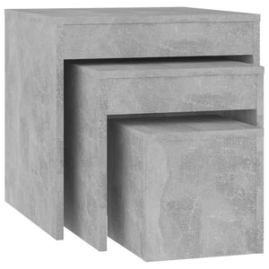 vidaXL Nesting Tables 3 pcs Concrete Grey Engineered Wood