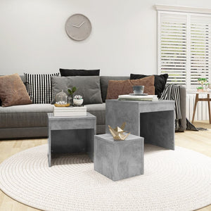 vidaXL Nesting Tables 3 pcs Concrete Grey Engineered Wood