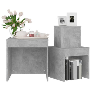 vidaXL Nesting Tables 3 pcs Concrete Grey Engineered Wood