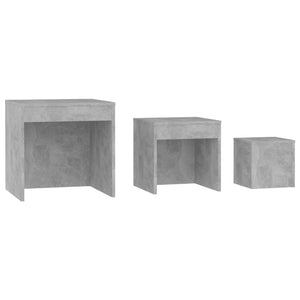 vidaXL Nesting Tables 3 pcs Concrete Grey Engineered Wood