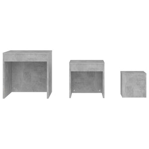 vidaXL Nesting Tables 3 pcs Concrete Grey Engineered Wood